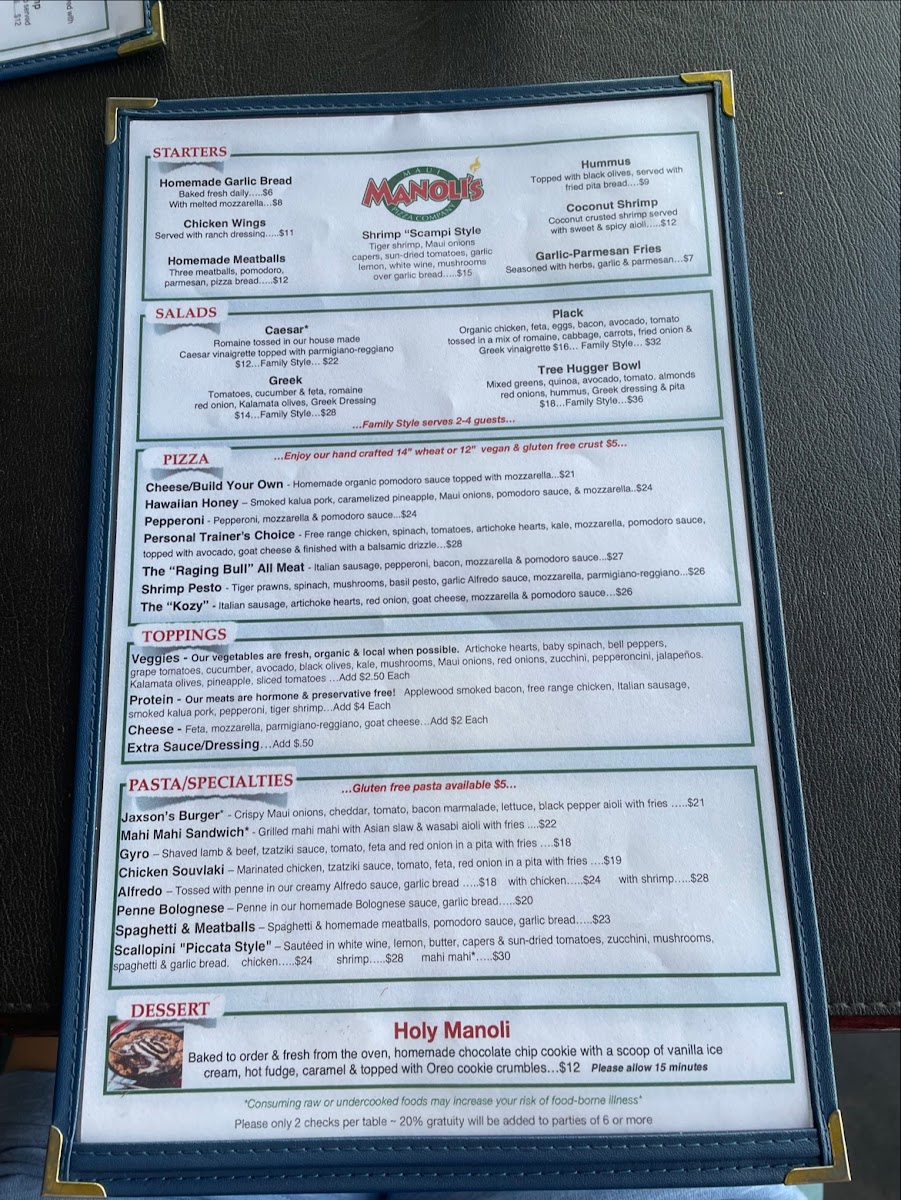 Manoli's Pizza Company Menu - Image 5